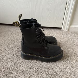 Doc Martens Jason Boot Smooth Leather Platforms Black Combat Emo Grunge Sz 7